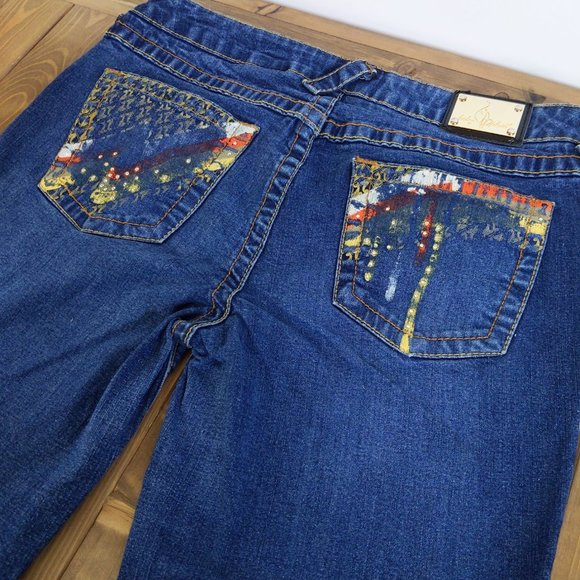 Baby Phat Y2K Low Rise Bling Pocket Straight Leg Jeans - Picture 10 of 15